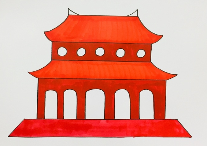 故宫简笔画步骤 建筑
