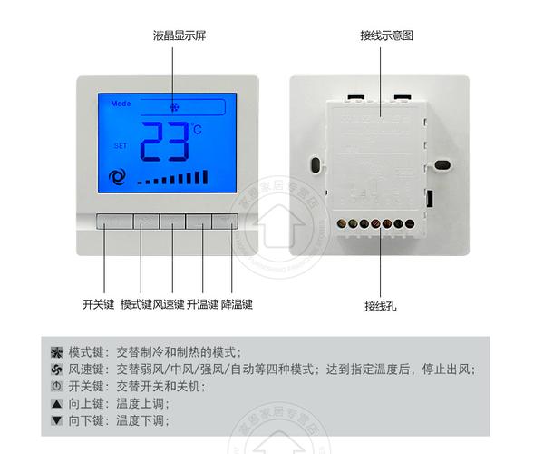 中央空调开关液晶温控器风机盘管温度控制三速宾馆酒店开关面板