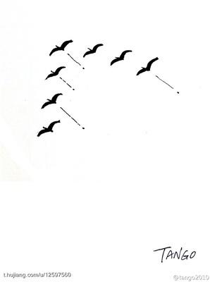 人字形大雁简笔画