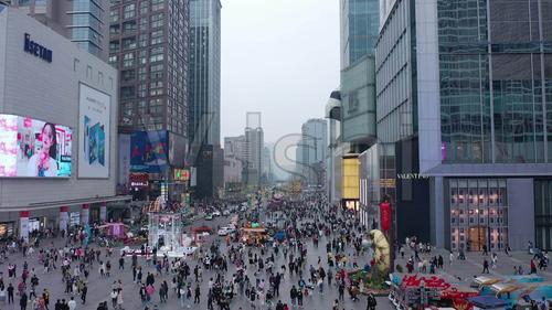 成都春熙路高清航拍素材_1920x1080_高清视频素材下载