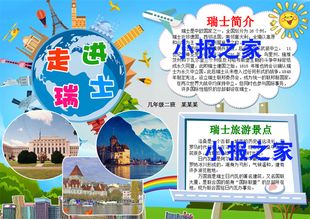 瑞士手抄报走进欧洲旅游旅行国外见闻瑞士简介历史文化小报