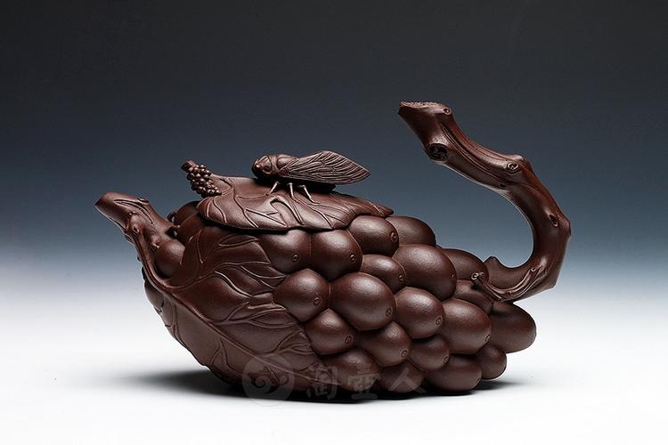 宜兴名家顾道荣紫砂壶作品《秋趣丰收壶》原矿全手工