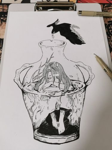 水瓶74少女_水瓶座_文化_绘画