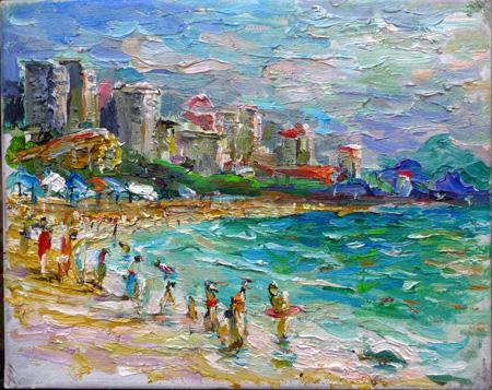 海南三亚油画写生