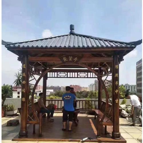 树脂瓦四角凉亭 小青瓦四角亭子 四角凉亭欢迎咨询 华鑫