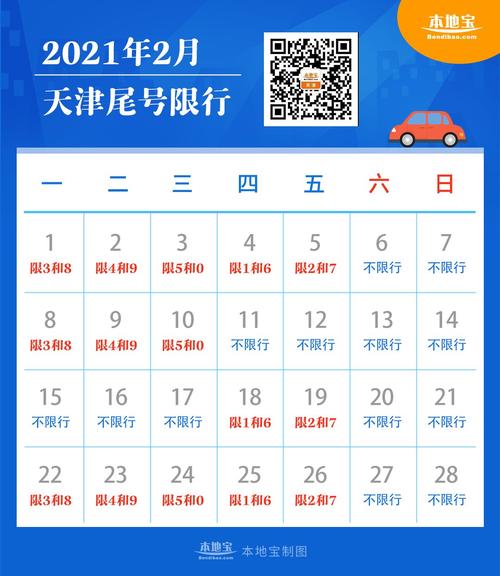天津限号2021时间表