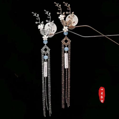 古代发簪 月似玉步摇 古风发饰 汉服头饰 仙气银色金色 仙气十足