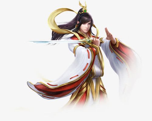 白衣执剑道士古风手绘