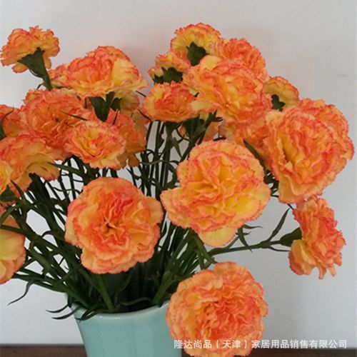 新品外单现货供应厂家直销高仿真绢布3头康乃馨家居装饰母亲节