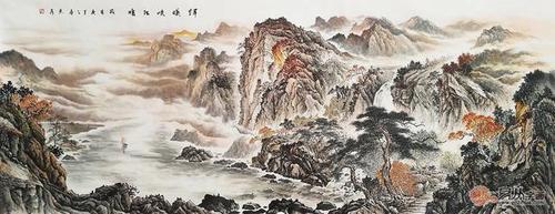 中美协画家赵洪霞新品写意力作《辉映峡江暖》作品来源:易从网