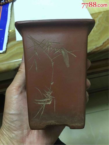 70年代紫砂小花盆一个