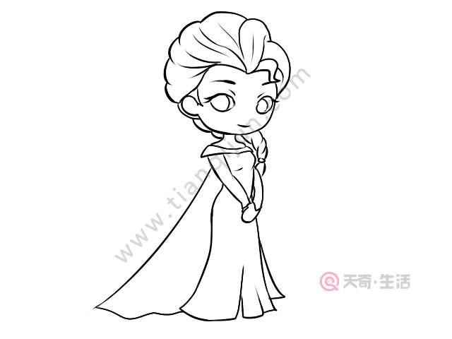 艾莎公主简笔画 艾莎公主的画法步骤