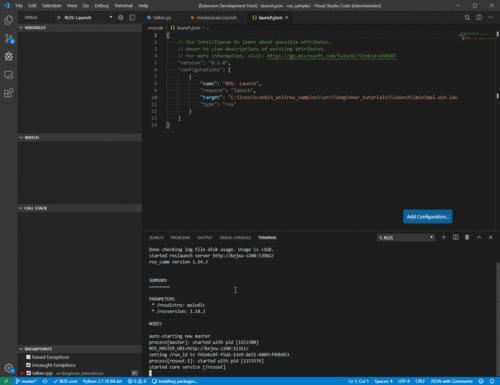  launch>      node pkg = "beginner_tutorials" type = "talker"