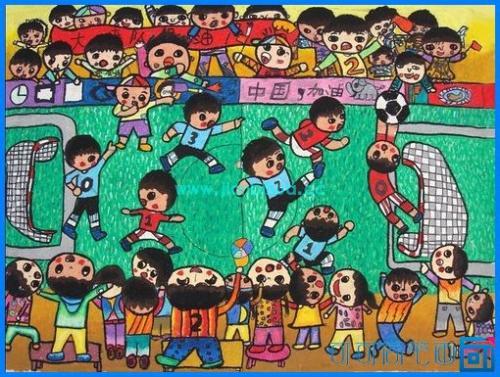 足球比赛彩色简笔画