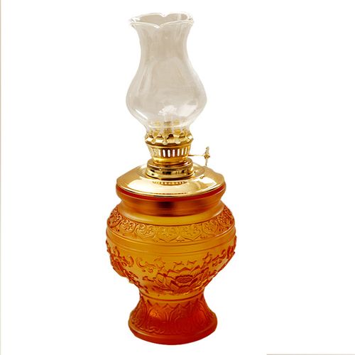 佛堂用品七宝琉璃供佛油灯液体酥油灯观音莲花防风防虫油灯长明灯