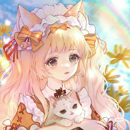 这是一位粉丝要求的黄色猫耳动漫少女头像_头像_动漫