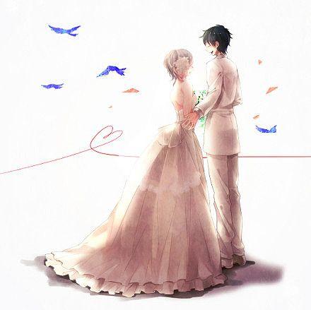 插画手绘 唯美 婚礼 壁纸 只要有你,一切都可以不在乎.