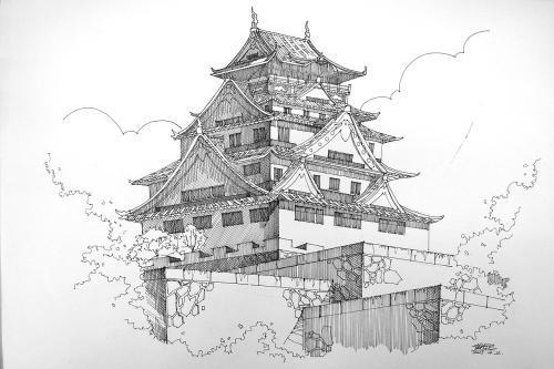 古建筑线稿can62k-花瓣网|陪你做生活的设计师