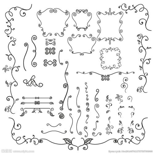 简单实用的黑白素材(简笔画,边框)