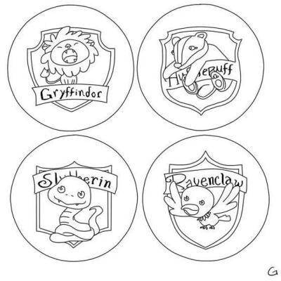 哈利波特 格兰芬多 赫奇帕奇 斯莱特林 拉文克劳橡皮章素材