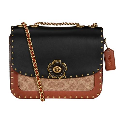 coach 蔻驰 新款 奢侈品 女士单肩包 专柜款经典山茶花链条包斜跨包