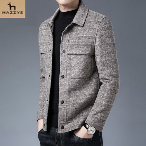 世界名牌最新款专卖店正品哈吉斯男装夹克男士时尚潮流羊毛呢外套