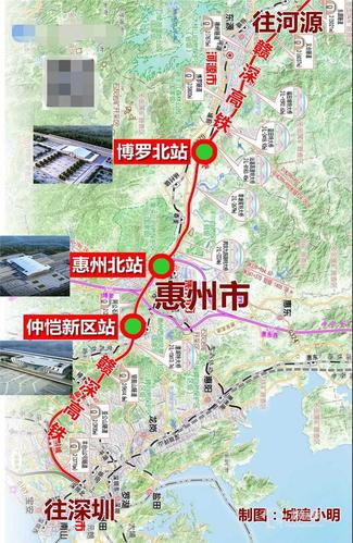 赣深高铁惠州博罗北站,惠州北站和仲恺站3个站房正式开建!效果图曝光