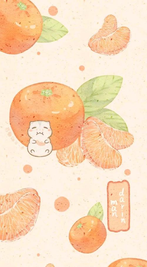 手机壁纸,藏在水果里的可爱小仓鼠手机屏保