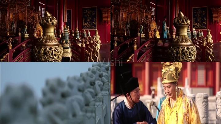 宋代宫殿皇帝大臣交谈大臣叩拜帝王皇宫皇上