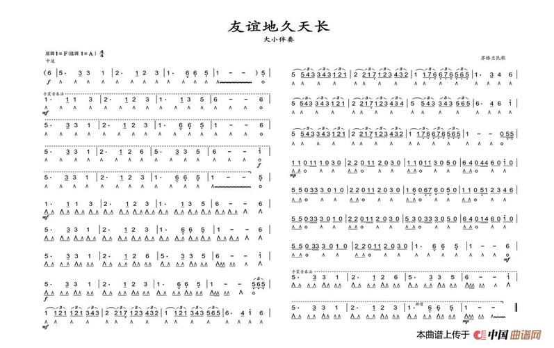 友谊地久天长(口琴谱)_通俗音乐,简谱,曲谱,吉他谱乐园 - 找谱网国内