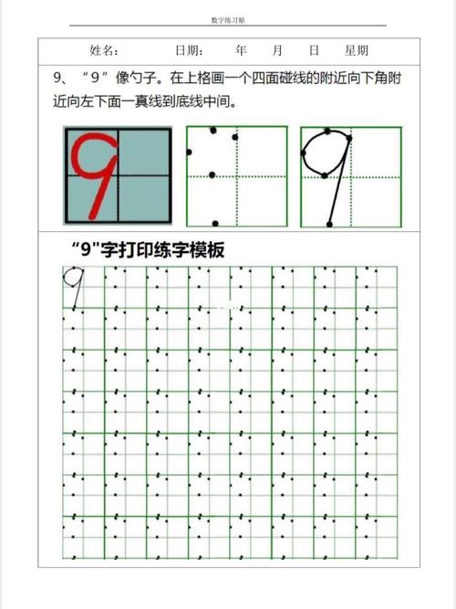 数字描红早教素材0-9书写字帖_早教_字帖_素材_练字_数学_教育_学前