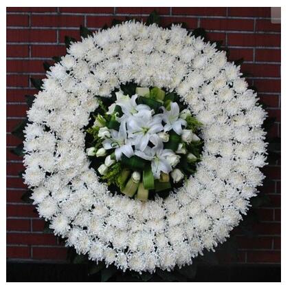 鲜花花圈祭奠花圈葬礼鲜花死人用的花篮花圈直径90cm花圈