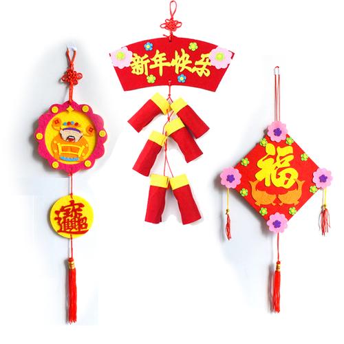 热卖幼儿园无纺布儿童不织布手工diy传统文化古诗词贴画亲子材料包