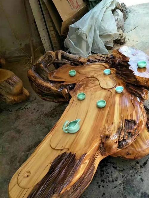 根雕茶几整体树根茶海茶台茶桌靠背椅子枣木实木凳子崖柏茶台墩子