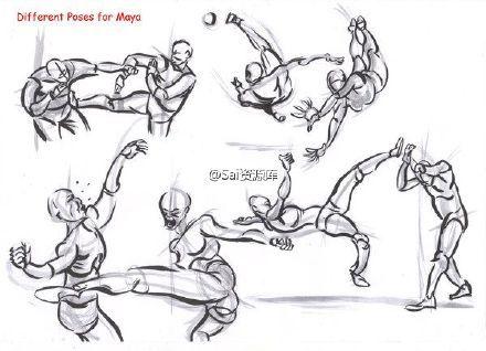 sai资源库# 动漫人物双人对打武术动作集合,拳刀枪棍棒耍的有模有样