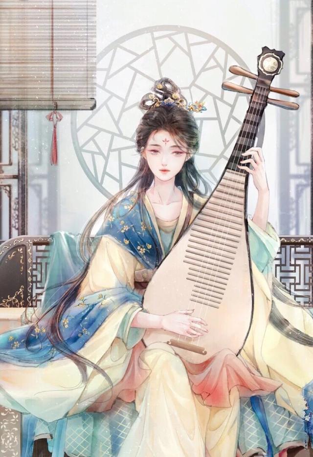 尤抱琵琶半遮面固然美,但露脸的弹奏更出色,动漫美女与乐器的精品插图