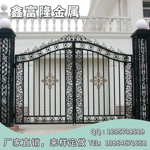 铁艺大门锻造门庭院门入户门铁门防盗门方钢门花园别墅欧式门双开