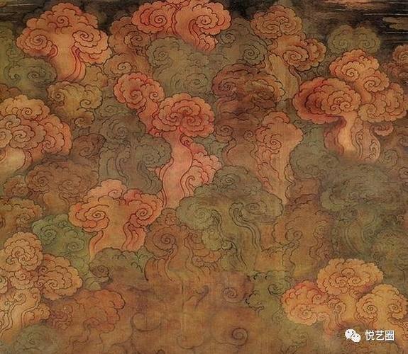 壁画局部的祥云图案