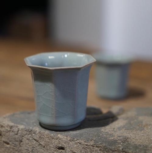 晓栋窑 天青六方杯