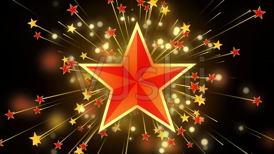 红色五角星粒子背景