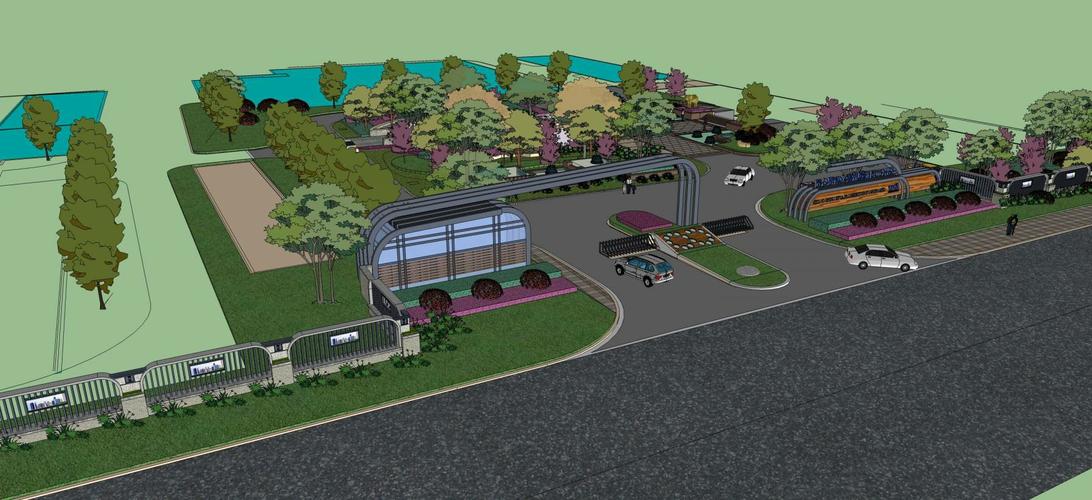 现代工厂大门景观