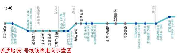 长沙地铁1号线线路图