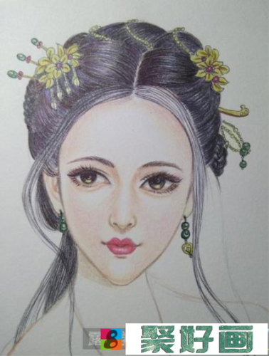 彩铅画古风美女步骤教程
