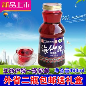 海仙配杨梅酒480ml 舟山特产普陀山果酒女士低度酒海鲜玻璃瓶自酿