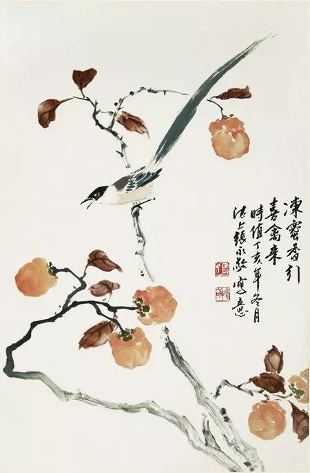 南大教授张永敬红嘴相思鸟画稿 形似神俏,清新秀丽,有笔墨情趣