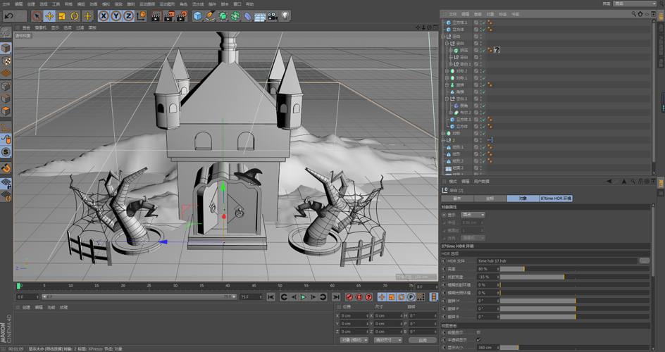 c4d-小城堡|三维|建筑/空间|秦琼 - 原创作品 - 站酷 (zcool)