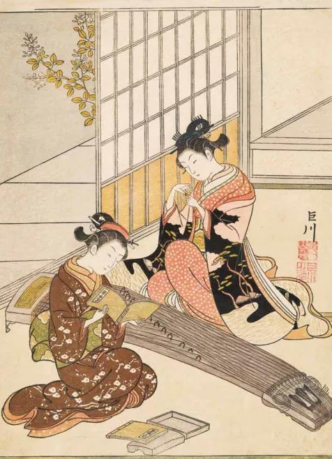 的服饰和高贵典雅的风情都能在早期的肉笔浮世美人绘以及成熟期的美