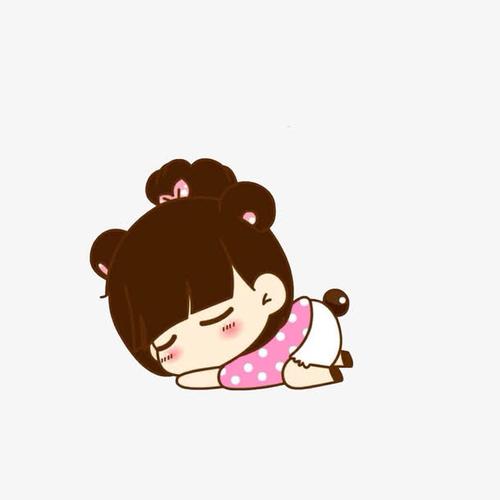 趴着沉睡的可爱小女孩