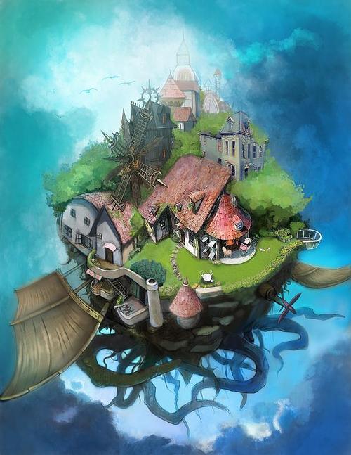 天空之城|插画|商业插画|mikina - 原创作品 - 站酷 (zcool)