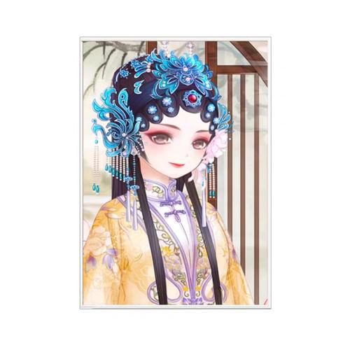 新款印花纯棉dmc十字绣客厅卧室餐厅中国风京剧脸谱花旦古风美女